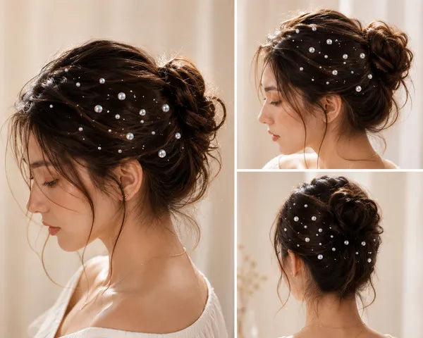 Multi Size Rhinestone Hair Stickers Pack of 2