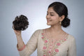 Messy Hair Donut Scrunchie Black