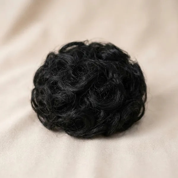 Messy Hair Donut Scrunchie Black