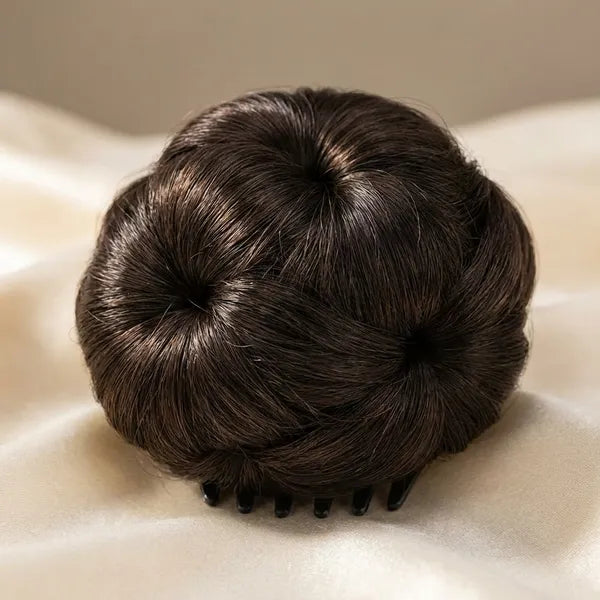 Nine Flower Hair Bun With Claw Clip