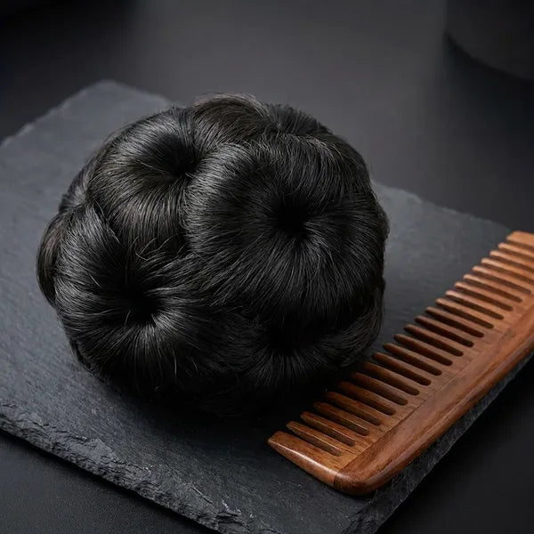 Nine Flower Hair Bun With Claw Clip