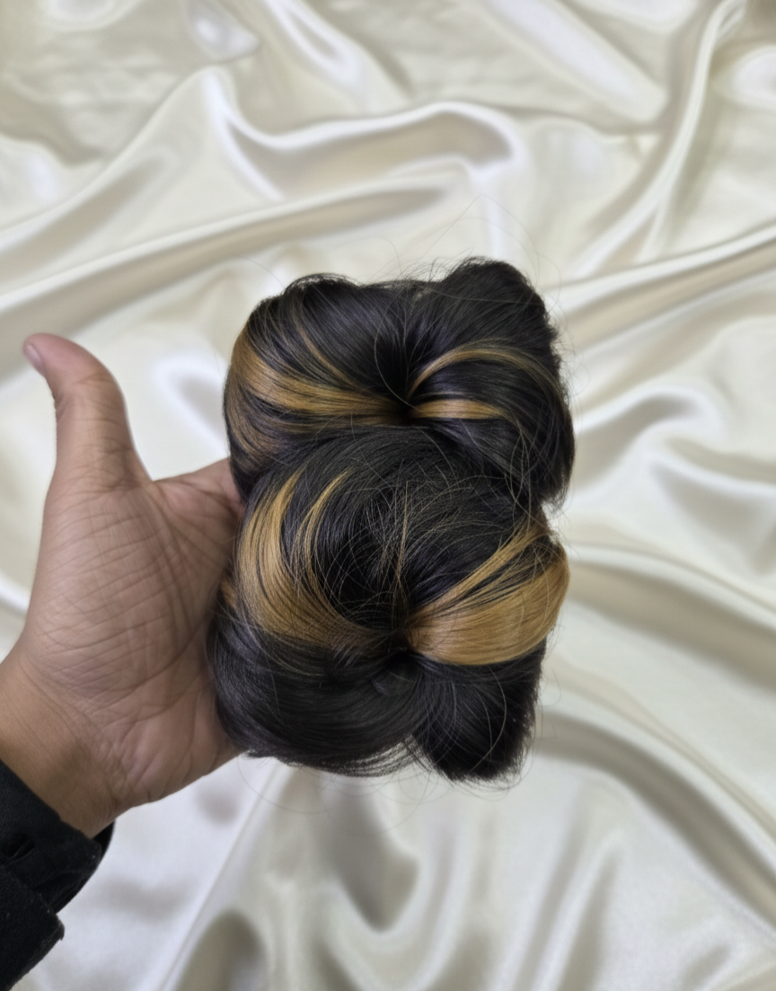 4 Flower Clip On Hair Bun