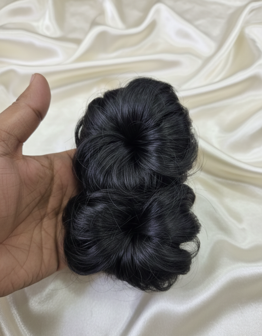 4 Flower Clip On Hair Bun