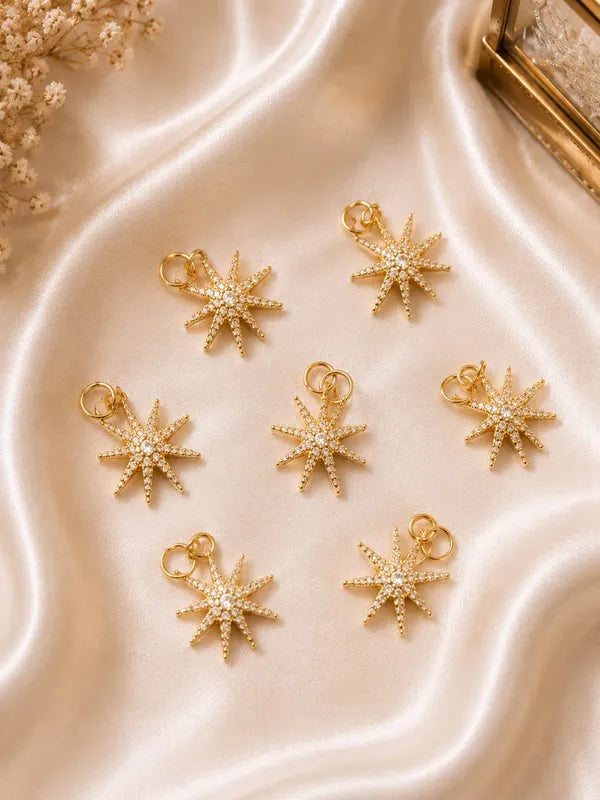 Moon and Star Hair Charms ( Set of 12 )