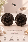 Pack of 2 Messy Hair bun natural brown
