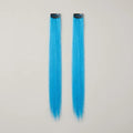 Colored Single clip Hair streaks Blue Pack Of 4