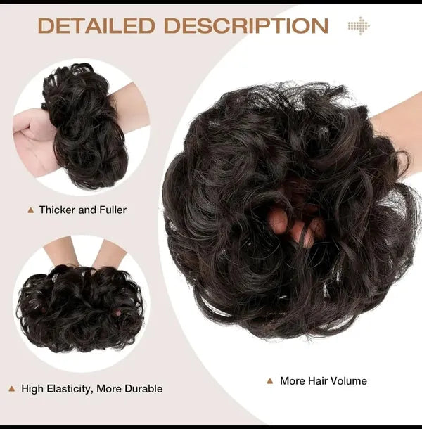 Pack of 2 Messy Hair bun natural brown