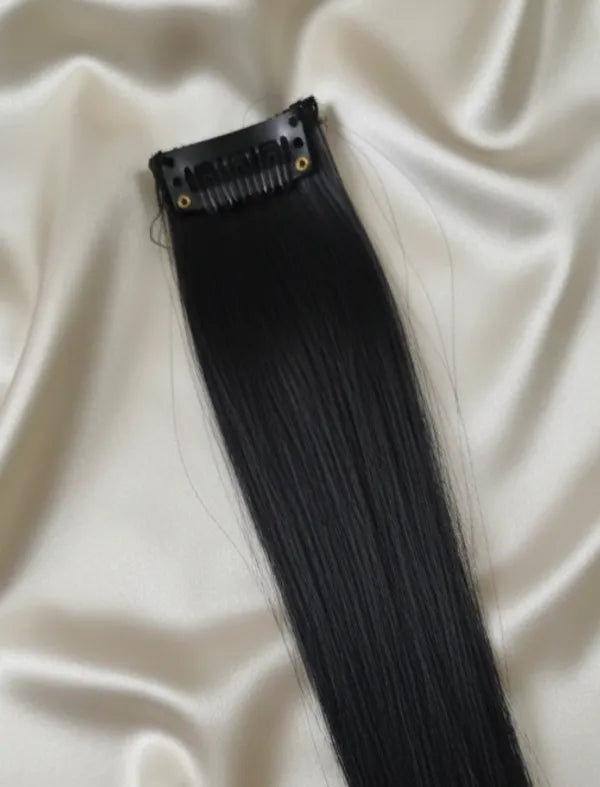 Single clip Hair streaks Black Pack Of 4