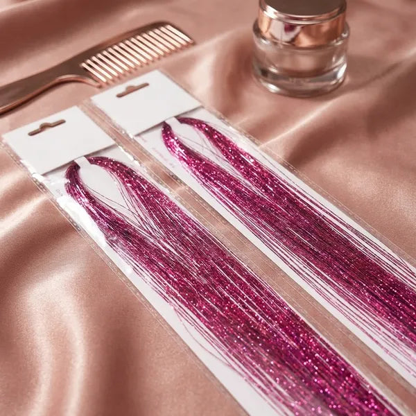Glitter Hair Streaks Magenta Pack Of 4