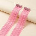 Colored Single clip Hair streaks  Pink Pack Of 4