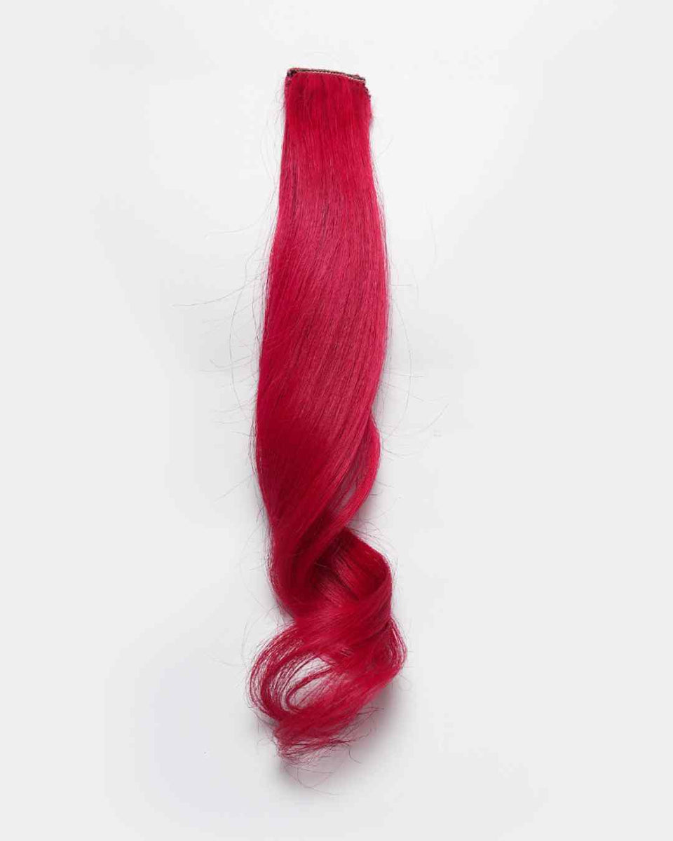 Colored Single clip Hair streaks Maroon Pack Of 4