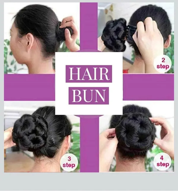 Nine Flower Hair Bun With Claw Clip