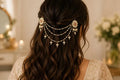 Pearl Kundan Hair Chain