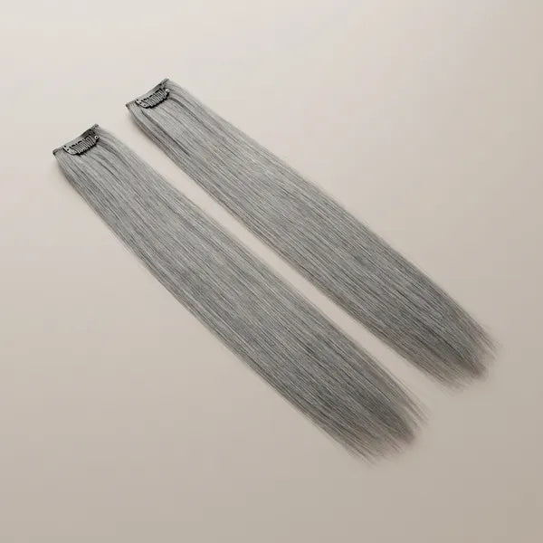 Colored Single clip Hair streaks Grey Pack Of 4