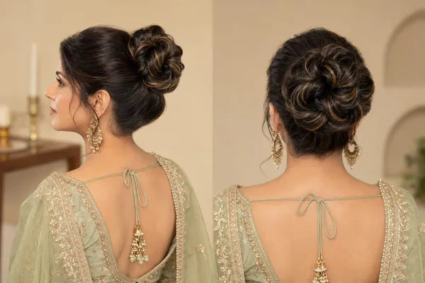 Nine Flower Hair Bun With Claw Clip