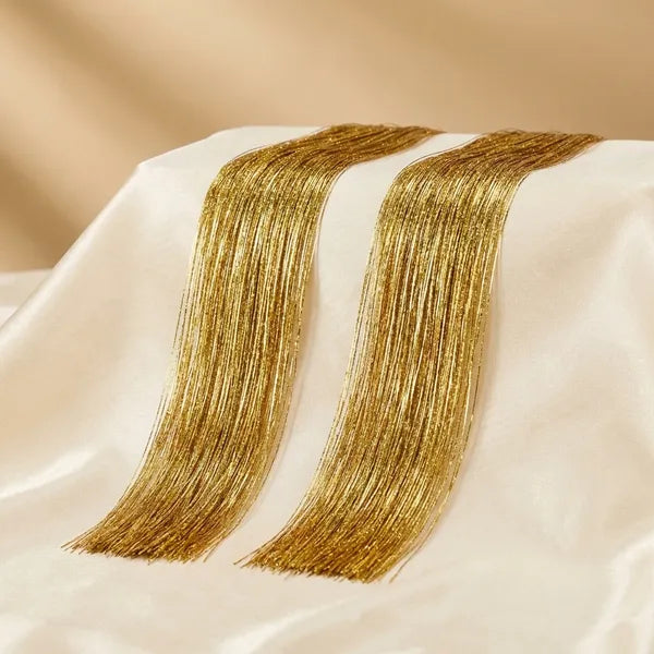 Glitter Hair Streaks Gold Pack Of 4