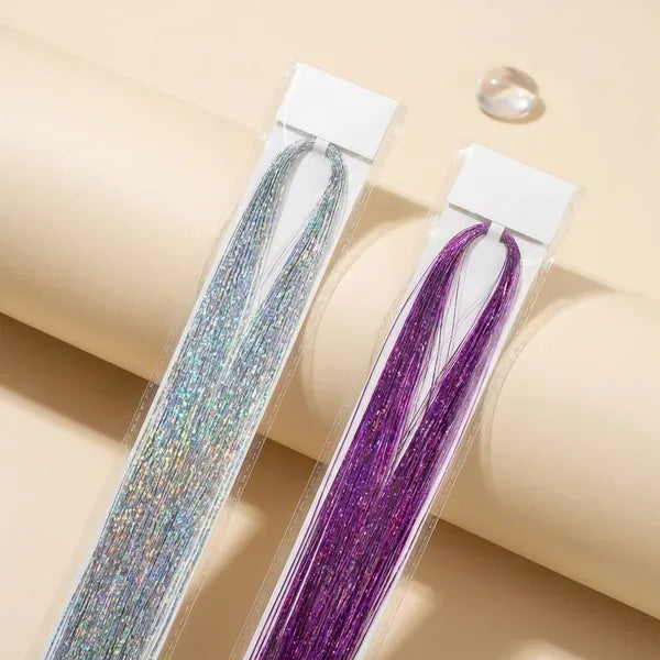 Glitter Hair Streaks Silver Pack Of 4