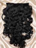 5 Clip-In Heavy Curls Hair Volumizer Black