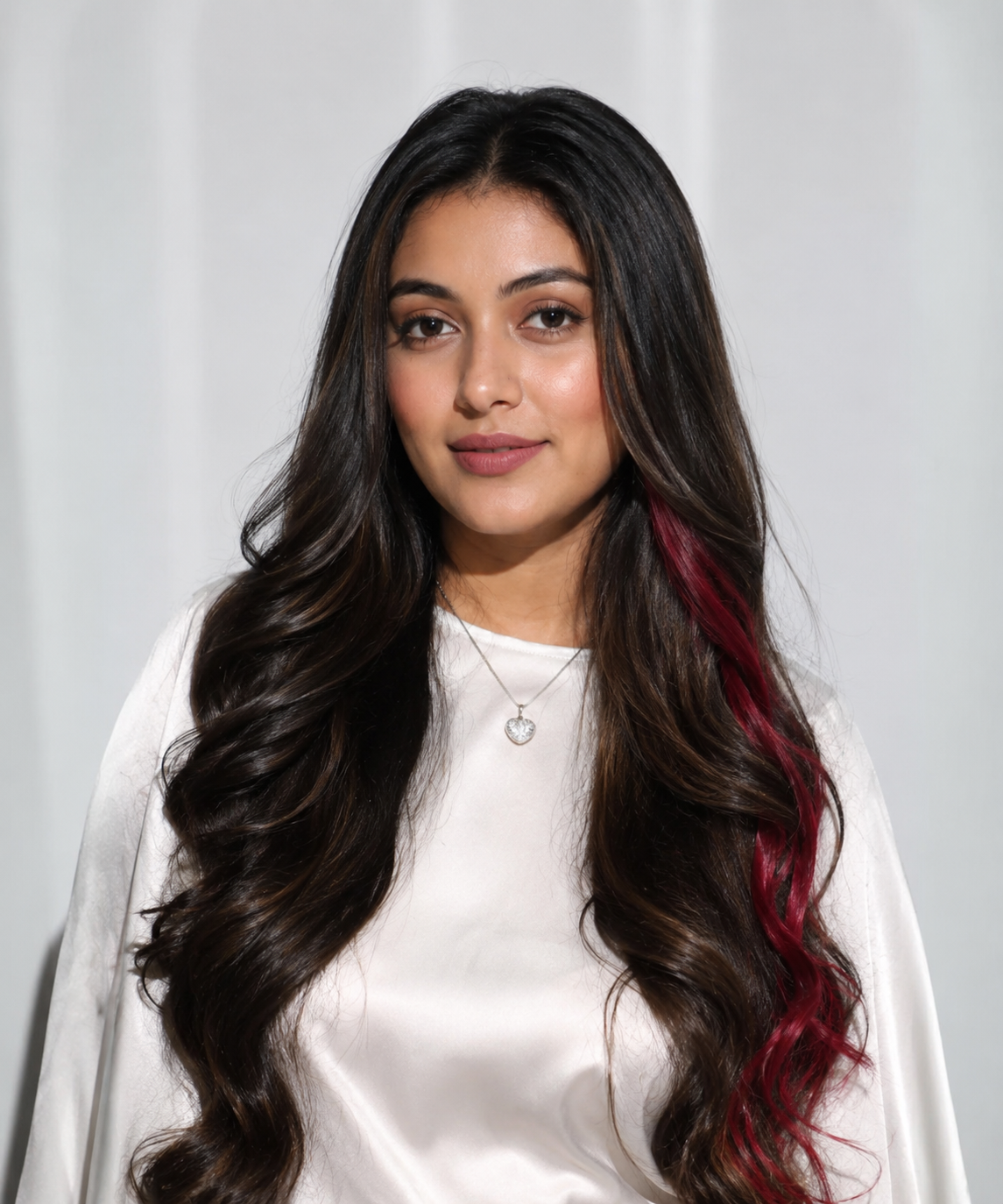 Colored Single clip Hair streaks Maroon Pack Of 4