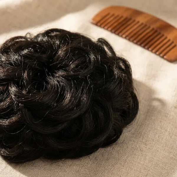Messy Hair Donut Scrunchie Natural Brown