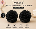 Messy Hair bun black pack of 2