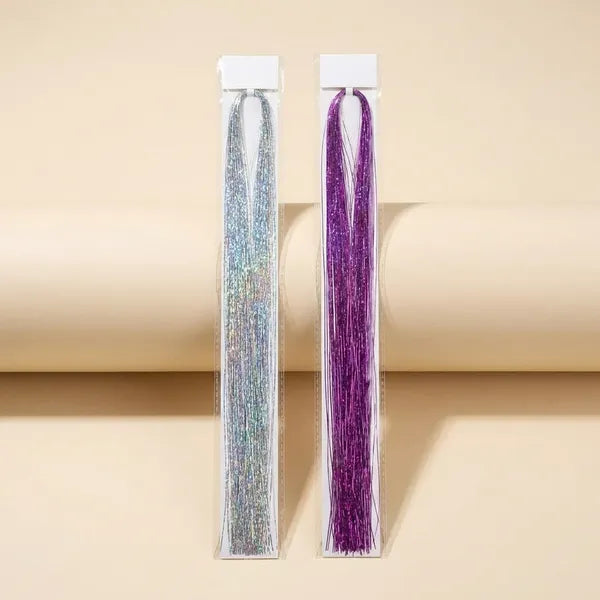 Glitter Hair Streaks Silver Pack Of 4