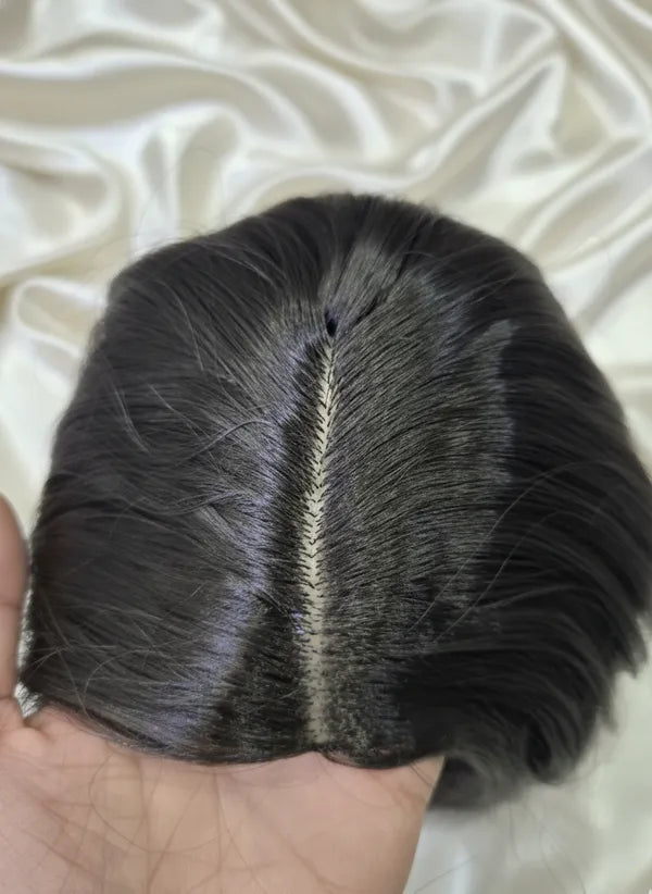 Full Head Straight Hair Lace Wig Natural Scalp Illusion