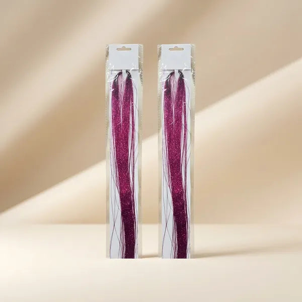 Glitter Hair Streaks Magenta Pack Of 4