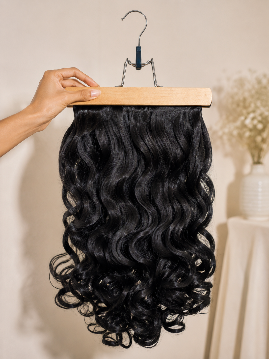5 Clip-In Heavy Curls Hair Volumizer Black
