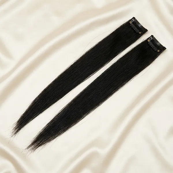 Single clip Hair streaks Black Pack Of 4